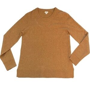 J. CREW TAN CREWNECK WOOL BLEND SWEATER SIZE MEDIUM